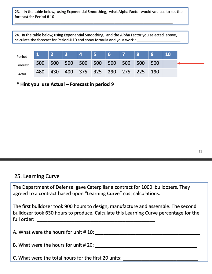 PLEASE PLEASE PLEASE answer all! 23. In the table