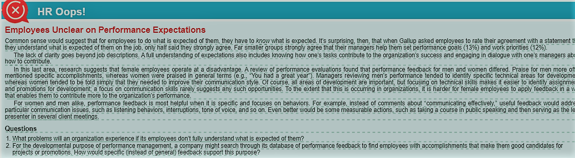 HR Oops! Employees Unclear on Performance