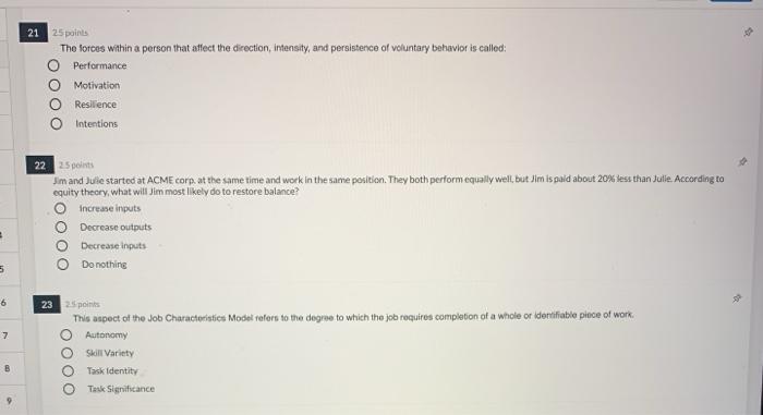 21 25 points The forces within a person that