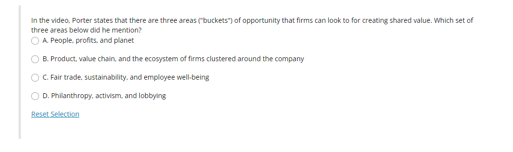 Which statement below best expresses how Porter