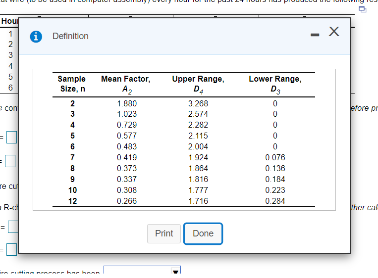 Refer to Table 56.1 - Factors for Computing