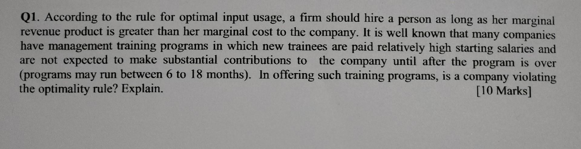 Please provide answer Q1. According to the rule
