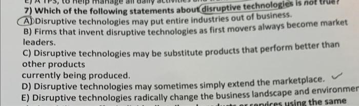 7) Which of the following statements about