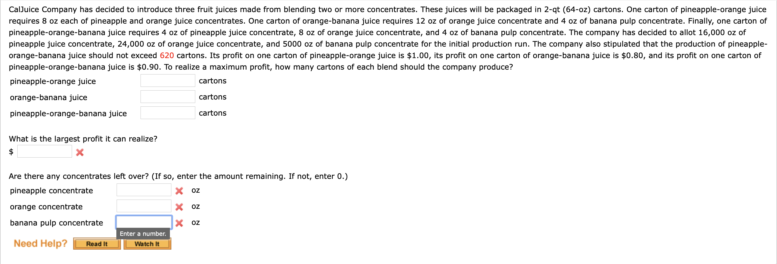 CalJuice Company has decided to introduce three