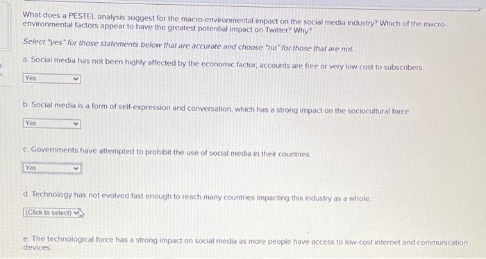 What does a PESTEL analysis suggest for the