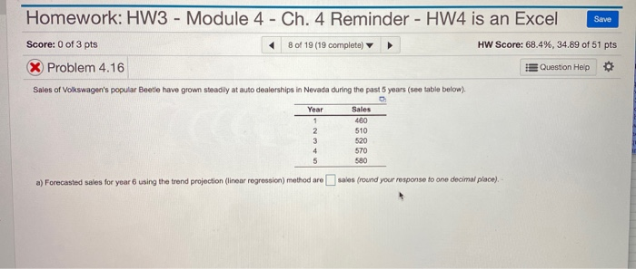 Save Homework: HW3 - Module 4 - Ch. 4 Reminder -
