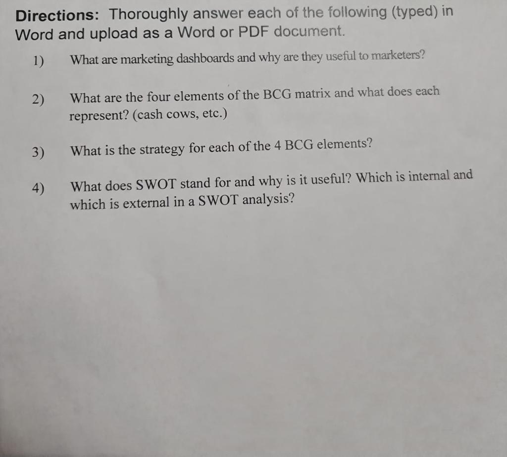 can someone answer 2, 3, and 4 Directions: