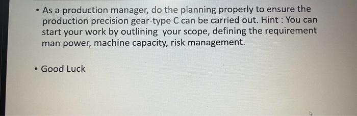 You are given one task to set up the Production