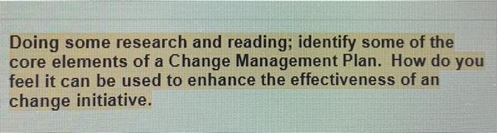 Doing some research and reading; identify some of