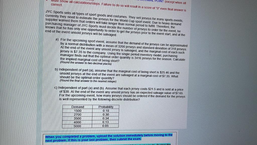eps. Failure to do so will result in a score of