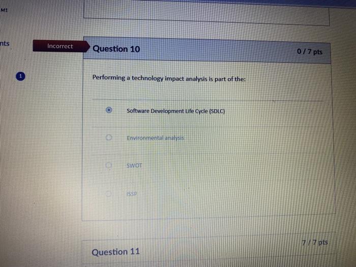 M1 nts Incorrect Question 10 Performing a