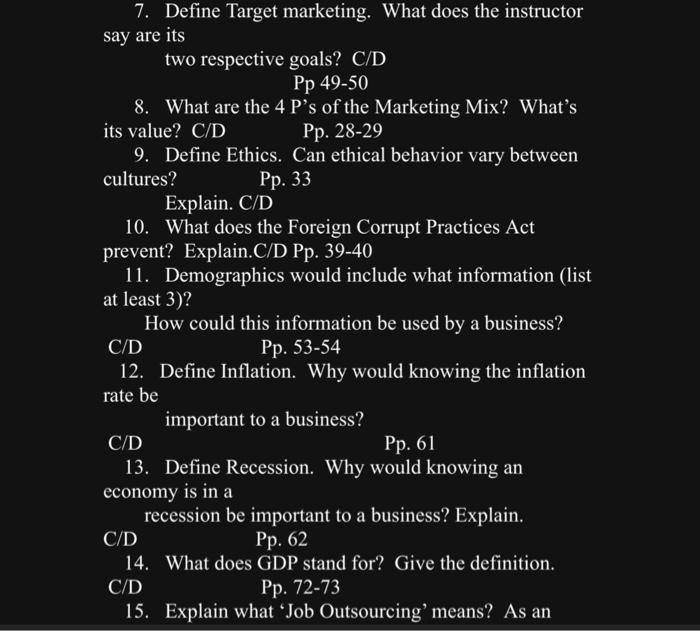 7. Define Target marketing. What does the