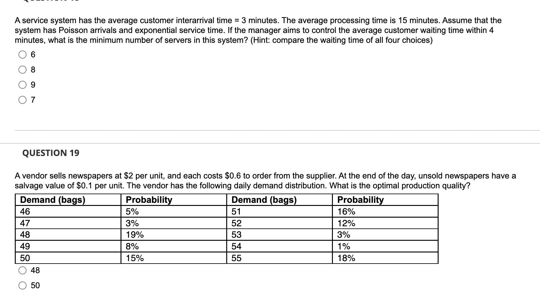 A service system has the average customer