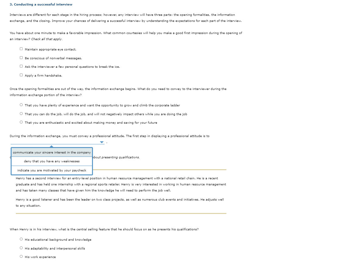 2. Preparing for an Interview Interview practices