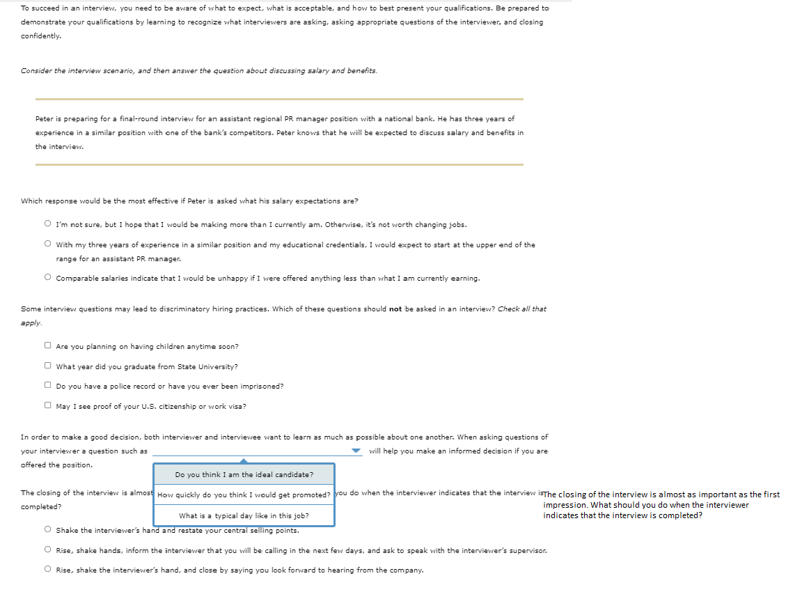 2. Preparing for an Interview Interview practices