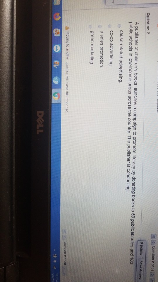 Question 2 of 38 > >> Question 2 3 points Save
