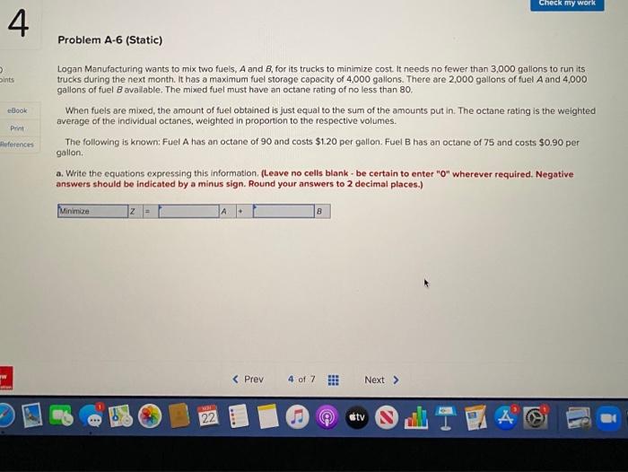 Check my work 4 Problem A-6 (Static) ints Book