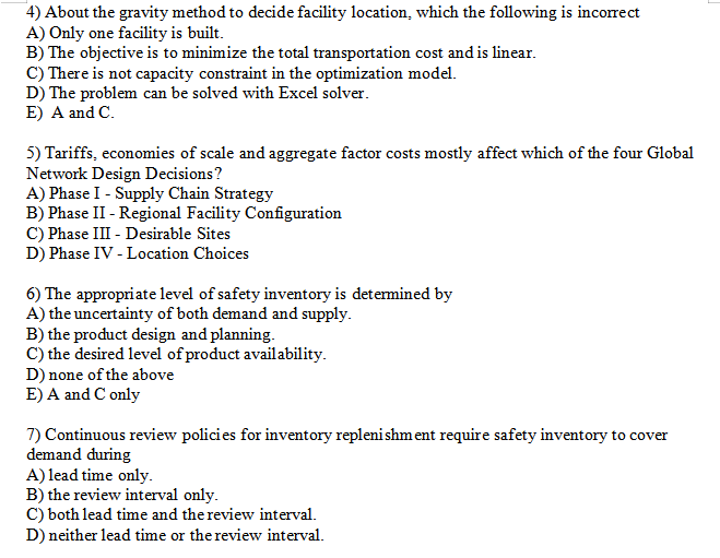 4) About the gravity method to decide facility