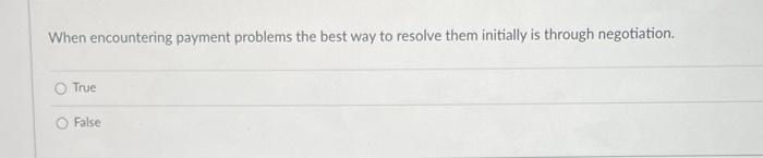 When encountering payment problems the best way