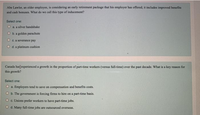 Abe Lawler, an older employee, is considering an