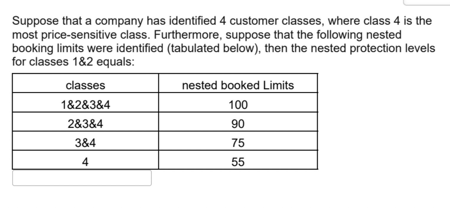 Suppose that a company has identified 4 customer