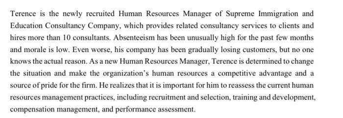 Terence is the newly recruited Human Resources