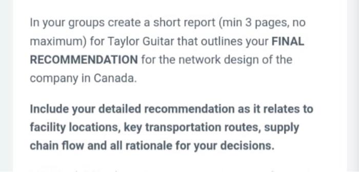 In your groups create a short report (min 3