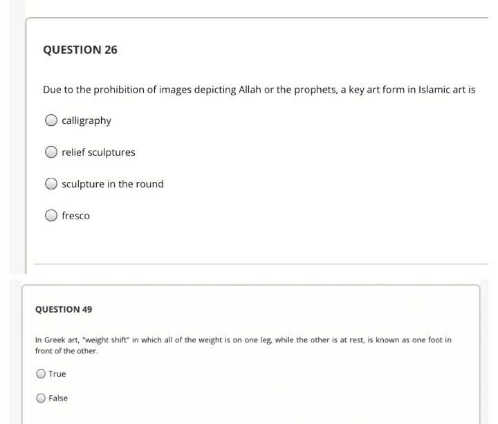 Answer the following the question Subject: Art