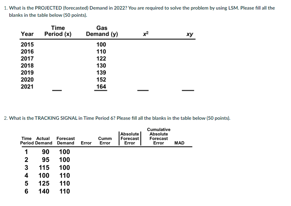 PLEASE SHOW EXCEL CALCULATIONS! THANK YOU! 1.