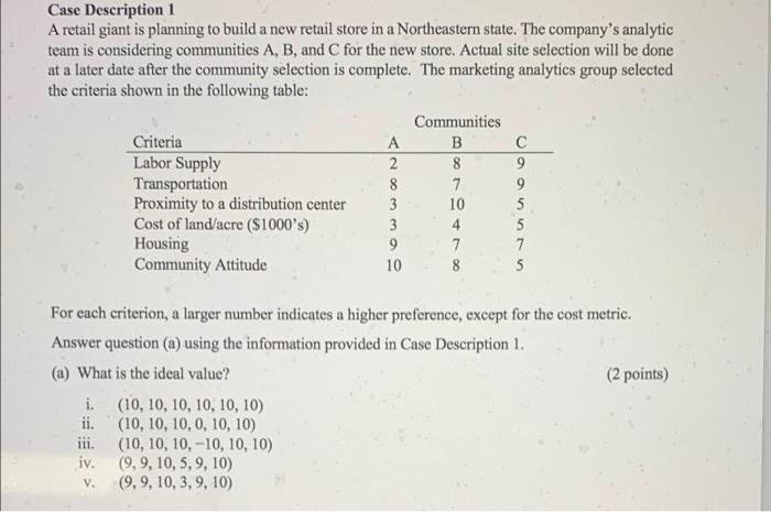 Case Description 1 A retail giant is planning to