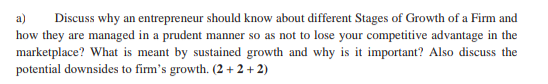 a) Discuss why an entrepreneur should know about