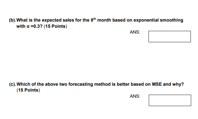 Question 2: Error Following table shows the
