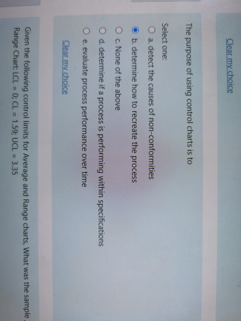 Clear my choice The purpose of using control