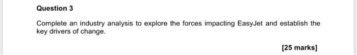 strategic analysis question on easy jet Complete