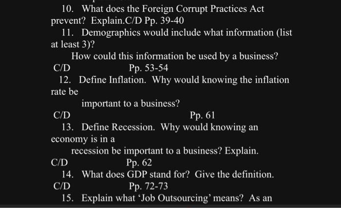 10. What does the Foreign Corrupt Practices Act