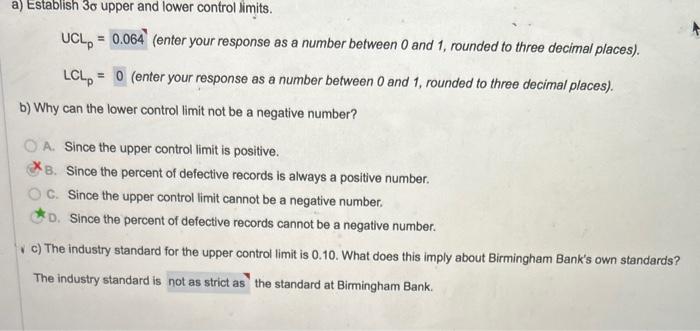 a) Establish 3 upper and lower control limits.