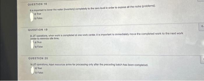 QUESTION 10 A A important to lower the water