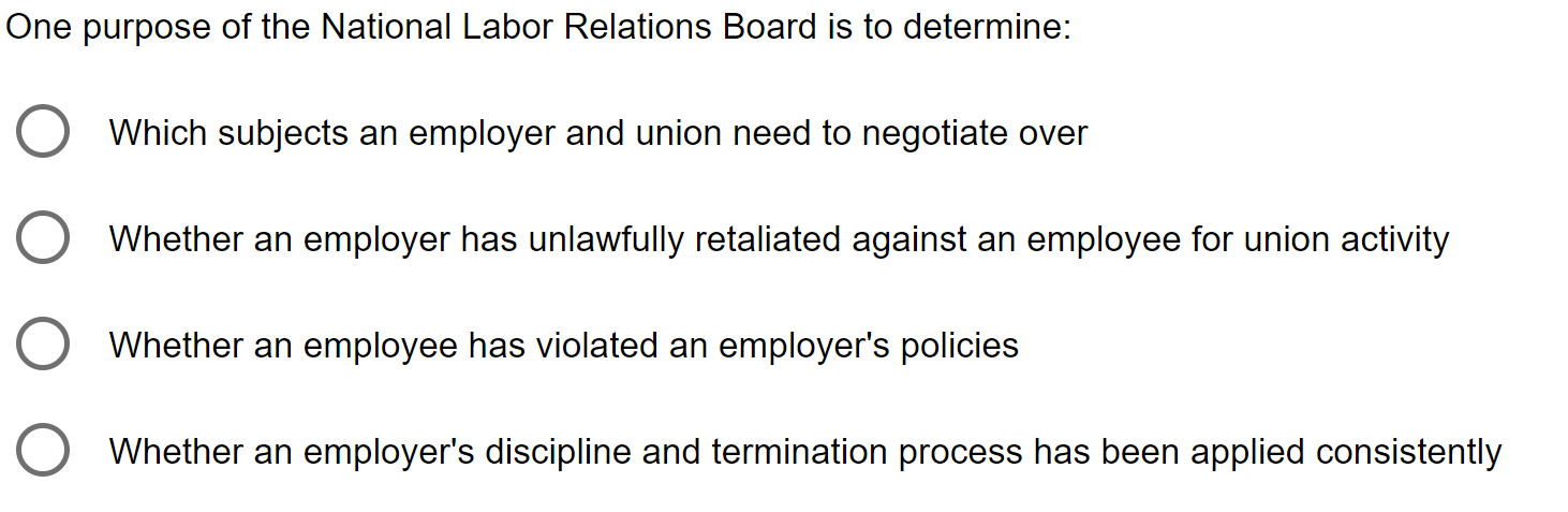 One purpose of the National Labor Relations Board