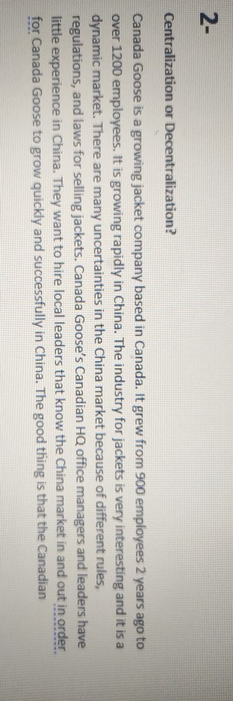 2- Centralization or Decentralization? Canada