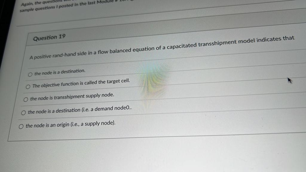 Question 19 A positive rand-hand side in a flow