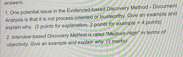 1. One potential issue in the Evidenced-based
