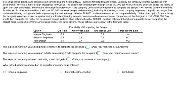 please show all the steps Sox Engineering designs