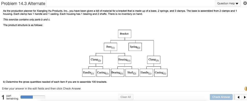 Problem 14.3 Alternate Question Help As the