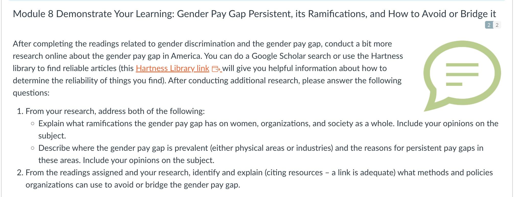 Module 8 Demonstrate Your Learning: Gender Pay