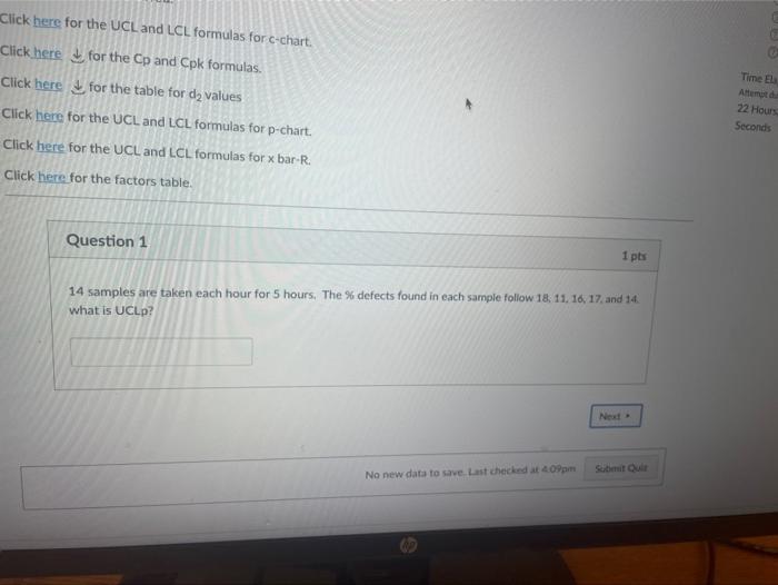 Click here for the UCL and LCL formulas