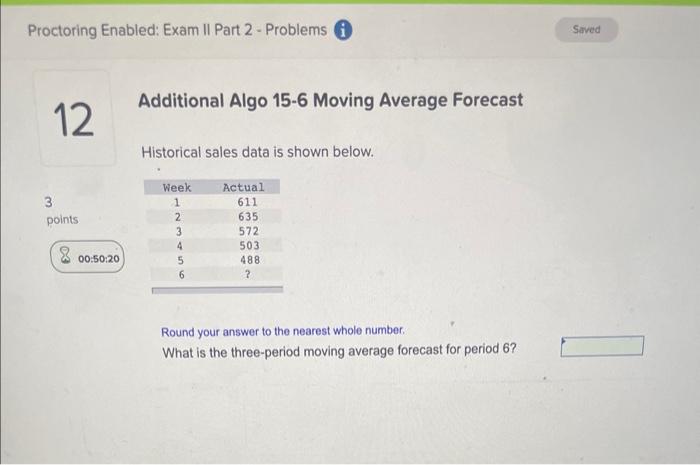 Additional Algo 15-6 Moving Average Forecast