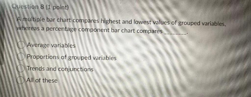 Question 5 (1 point) Which of the following is