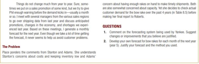 Yankee Fork and Hoe Company TABLE 8.5 FOUR-YEAR