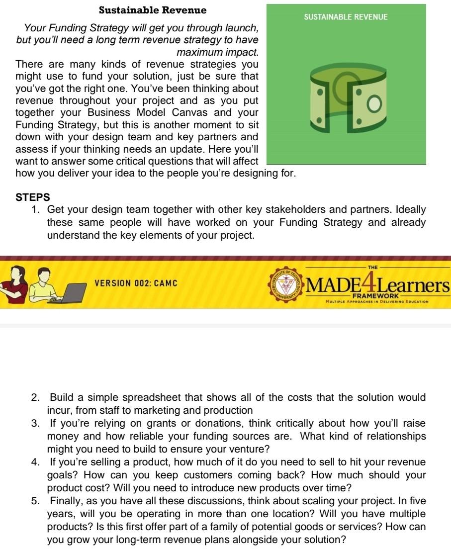 Sustainable Revenue SUSTAINABLE REVENUE Your