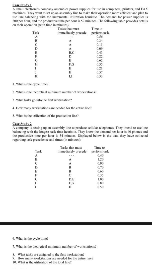 Case Study 1 A small electronics company